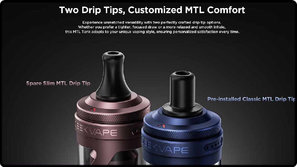 Un driptip 510 adapté à la vape MTL